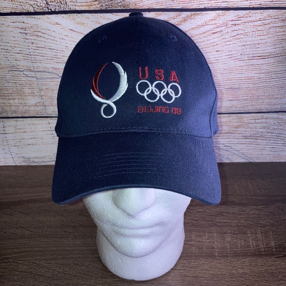 TEAM USA BEIJING 2008 OLYMPICS Adjustable Hat Cap Blue Strap Back